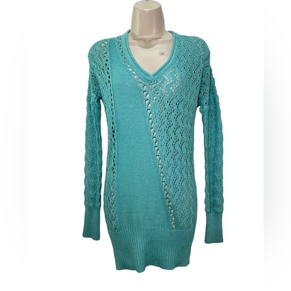 Cache Other - NWT Cache Tie Back Long Sleeve Crochet Open Knit Silk Blend Cover-Up Top